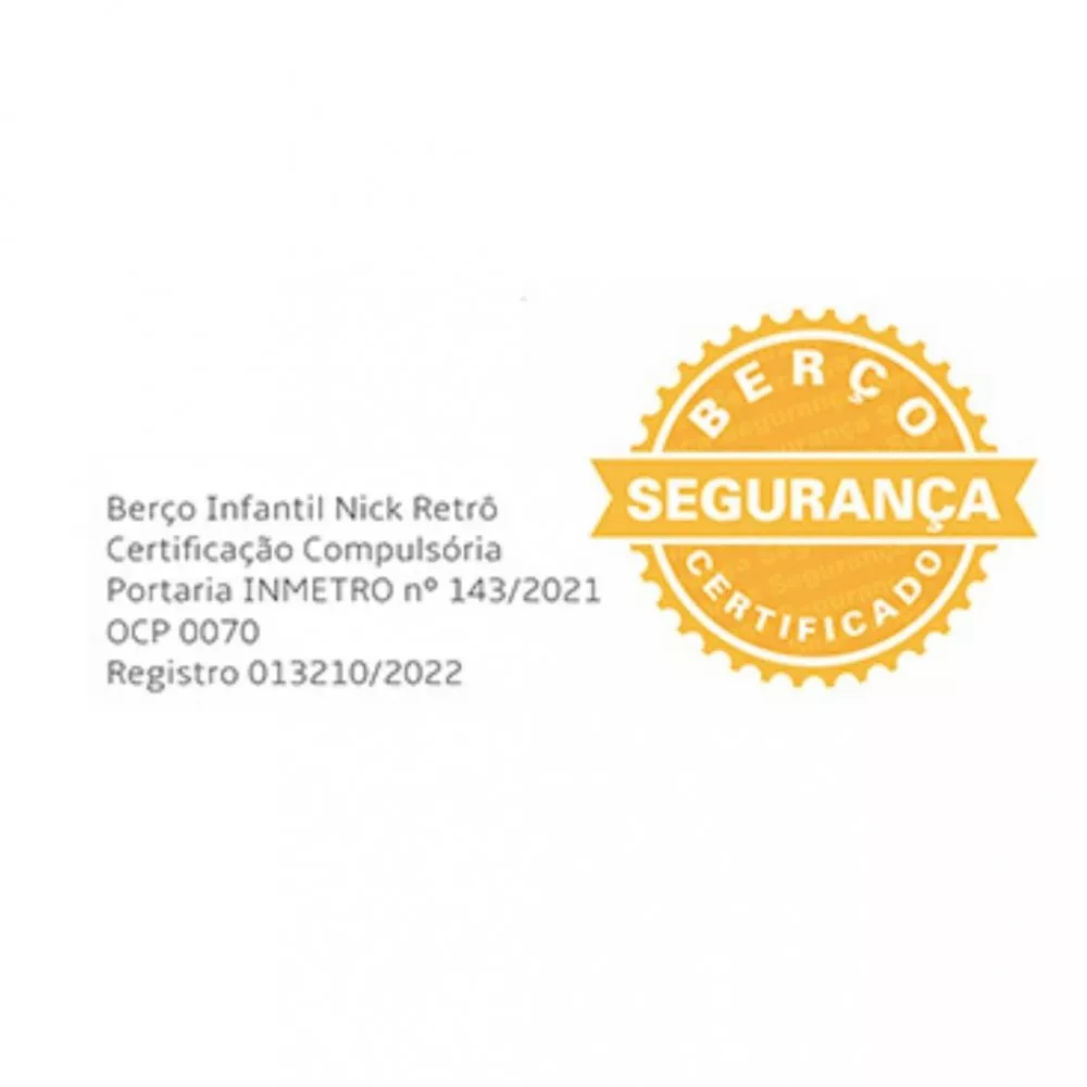 Image 3 of 4 of Berço Nick Retro MDF Peroba