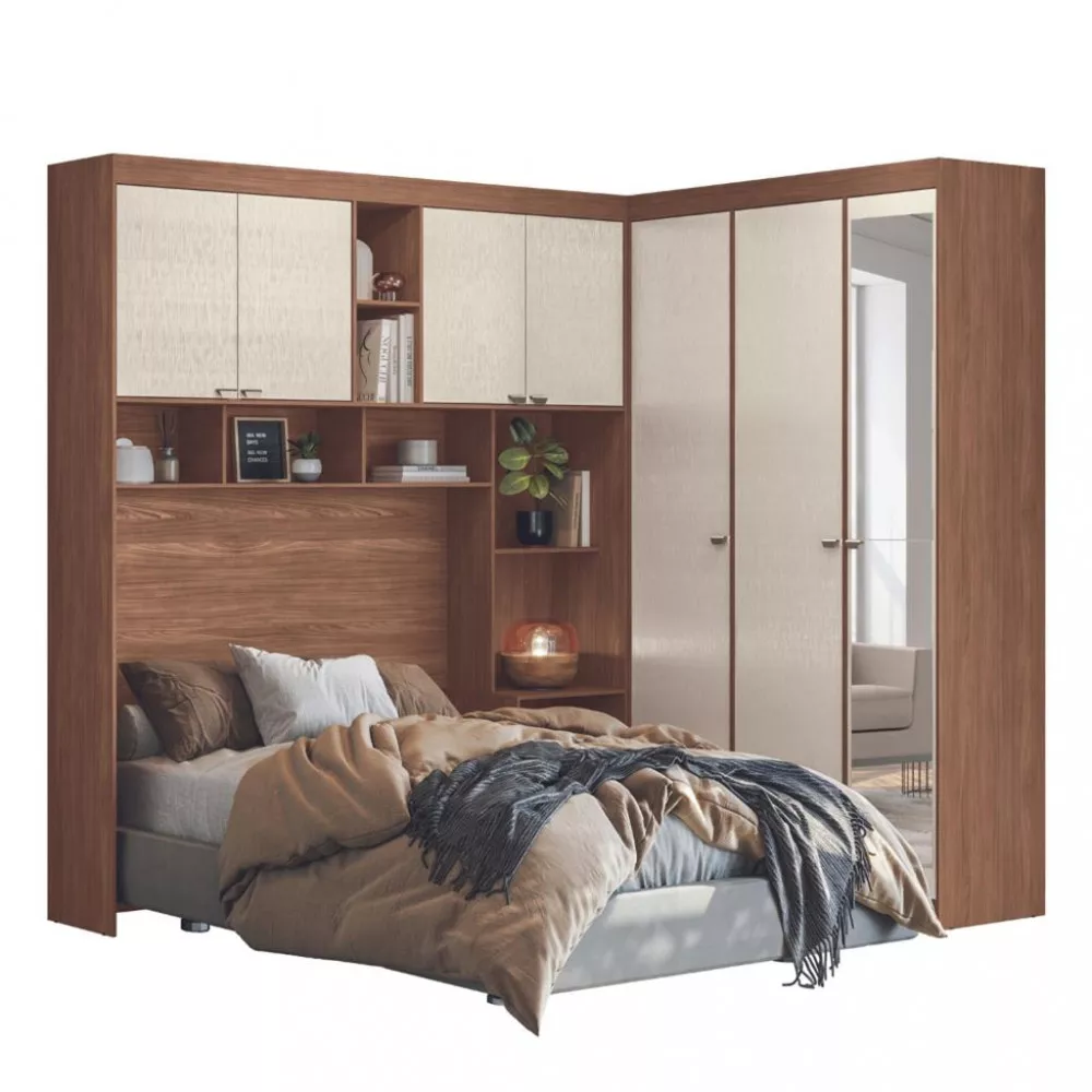 Image 1 of 9 of Quarto Casal 7 Portas 2 Gavetas Espelho Lugano Santos Andirá