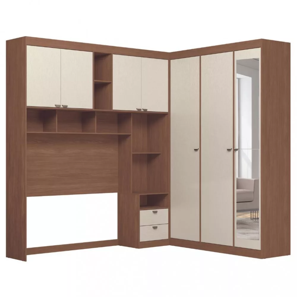 Image 2 of 9 of Quarto Casal 7 Portas 2 Gavetas Espelho Lugano Santos Andirá