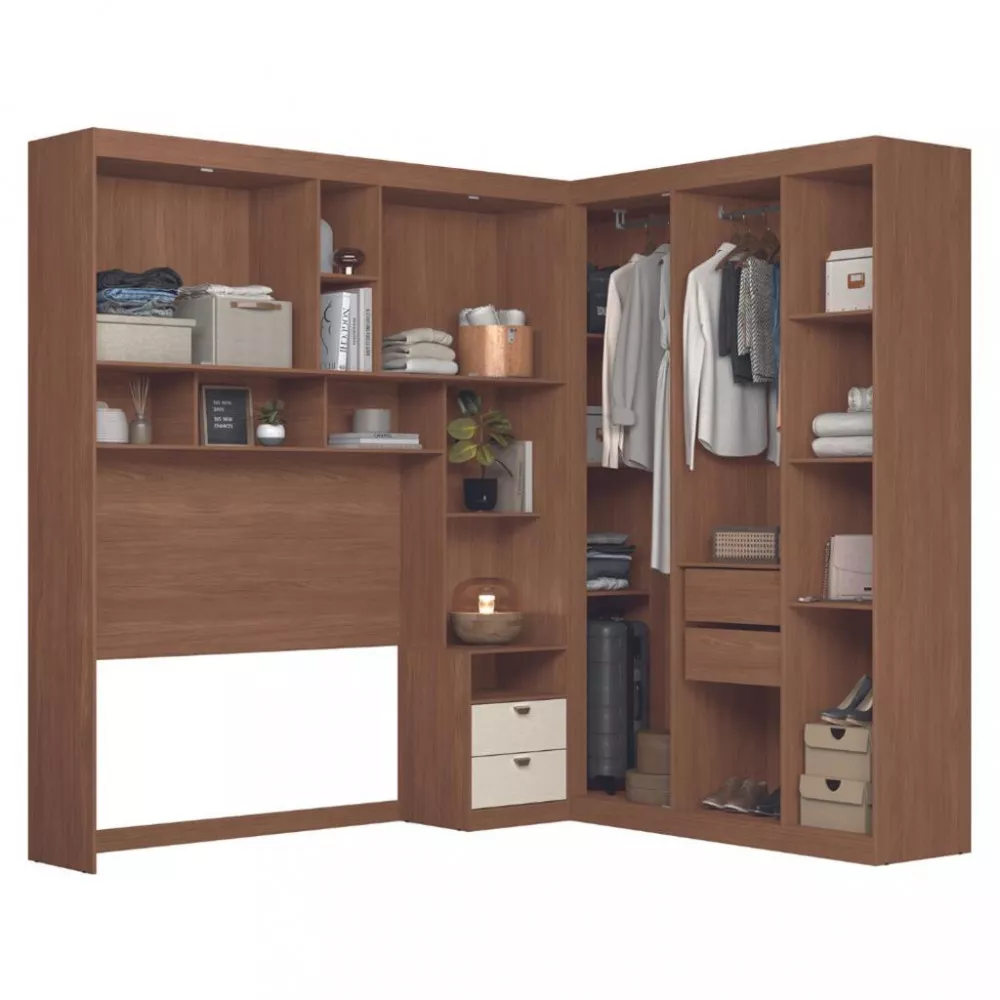 Image 3 of 9 of Quarto Casal 7 Portas 2 Gavetas Espelho Lugano Santos Andirá