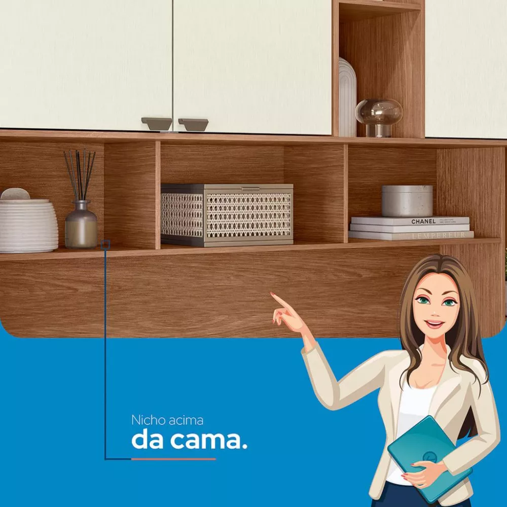 Image 7 of 9 of Quarto Casal 7 Portas 2 Gavetas Espelho Lugano Santos Andirá