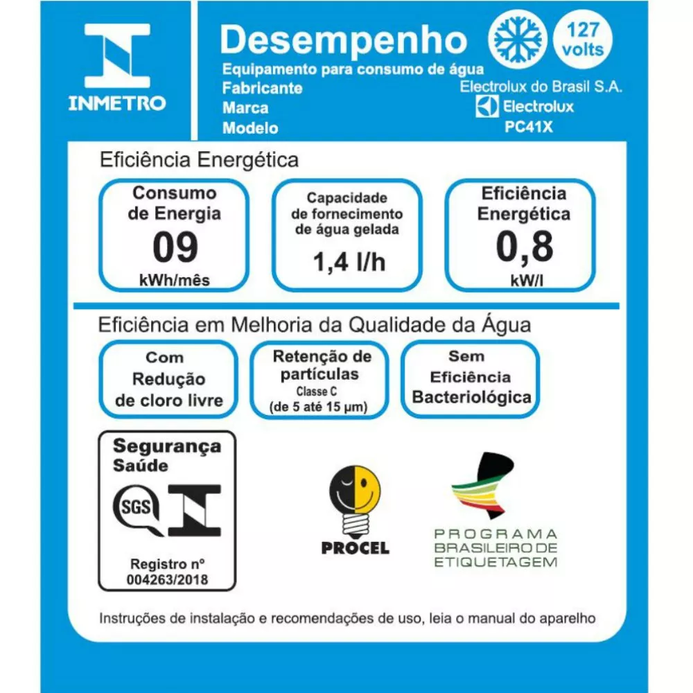 Image 5 of 7 of Purificador de água Electrolux Refrigeração por Compressor PC41X