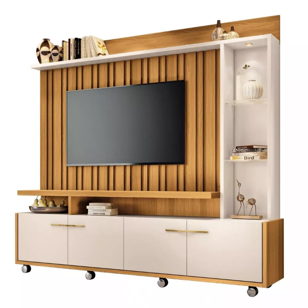 Image 1 of 5 of Estante Home para Tv até 60 Polegadas Ripado 4 Portas Titan HB Móveis