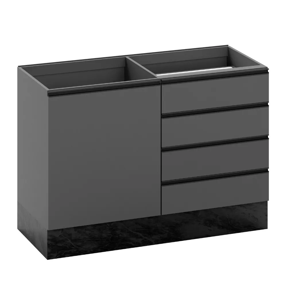 Image 1 of 5 of Balcão 1 Porta 4 Gavetas 120cm sem tampo Polimann