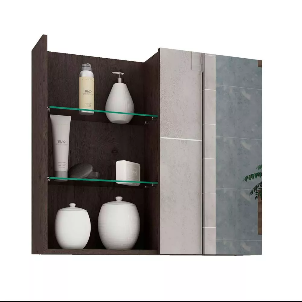 Image 1 of 5 of Espelheira para Banheiro 1 Porta MDF 60cm Jasmim MGM Móveis