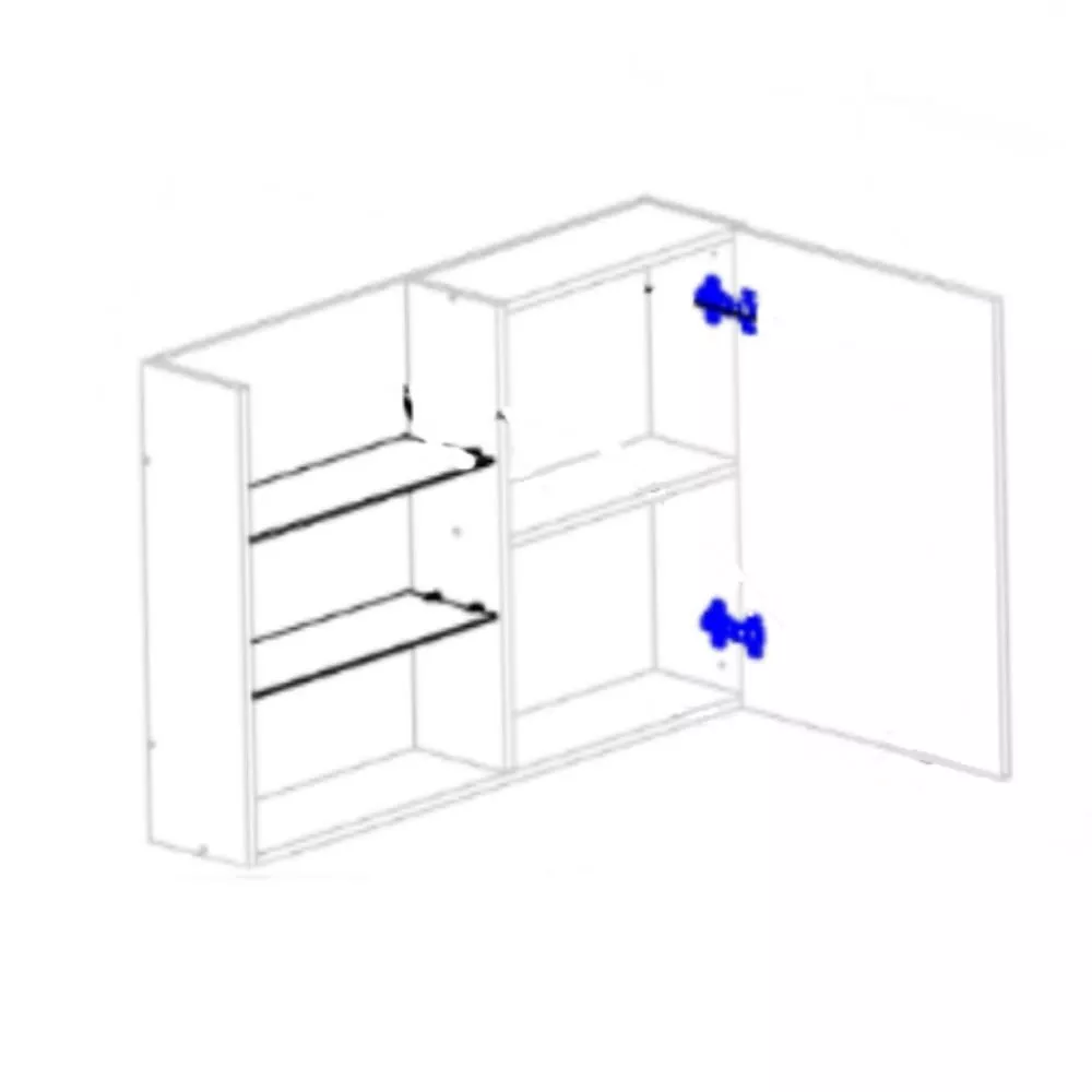 Image 4 of 5 of Espelheira para Banheiro 1 Porta MDF 60cm Jasmim MGM Móveis