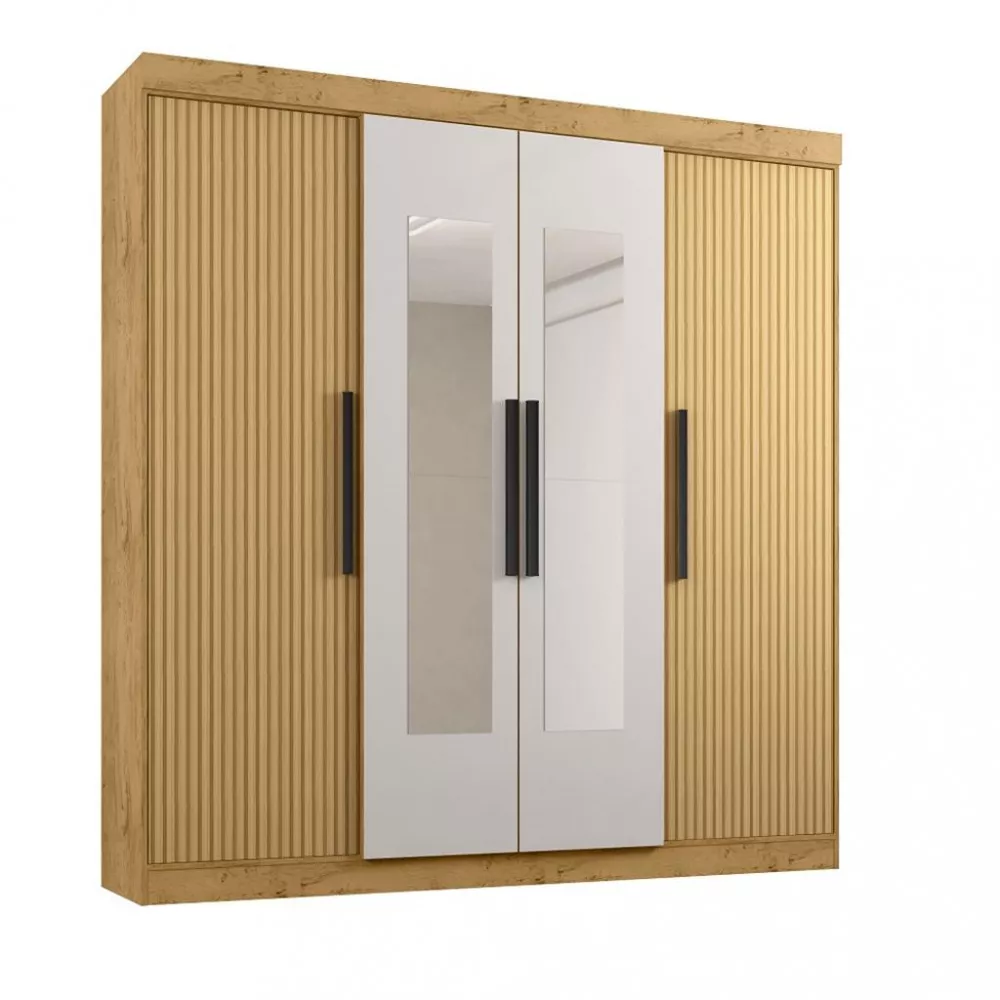 Image 1 of 4 of Guarda Roupa Casal Espelho 4 Portas 3 gavetas EB23066 Araplac