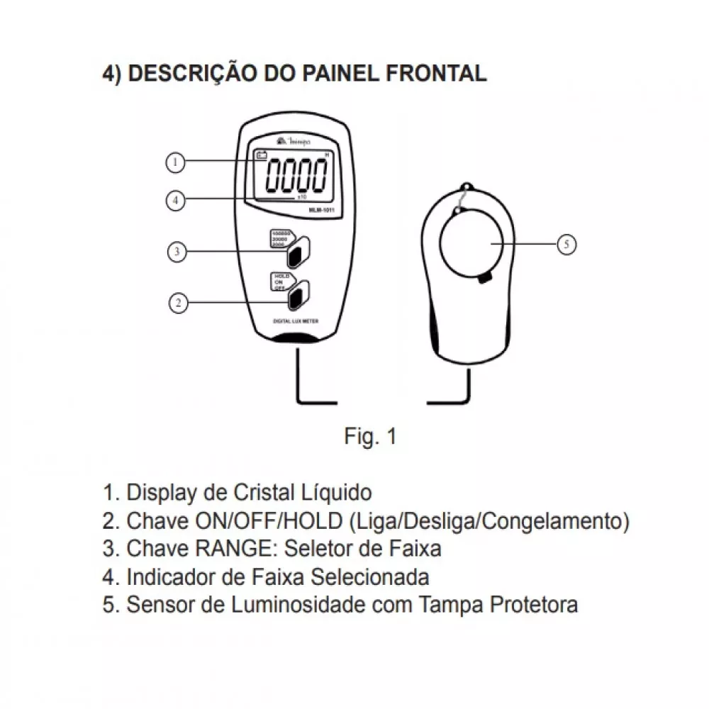 Image 1 of 2 of Luximetro Digital MLM-1011 Preto - Minipa