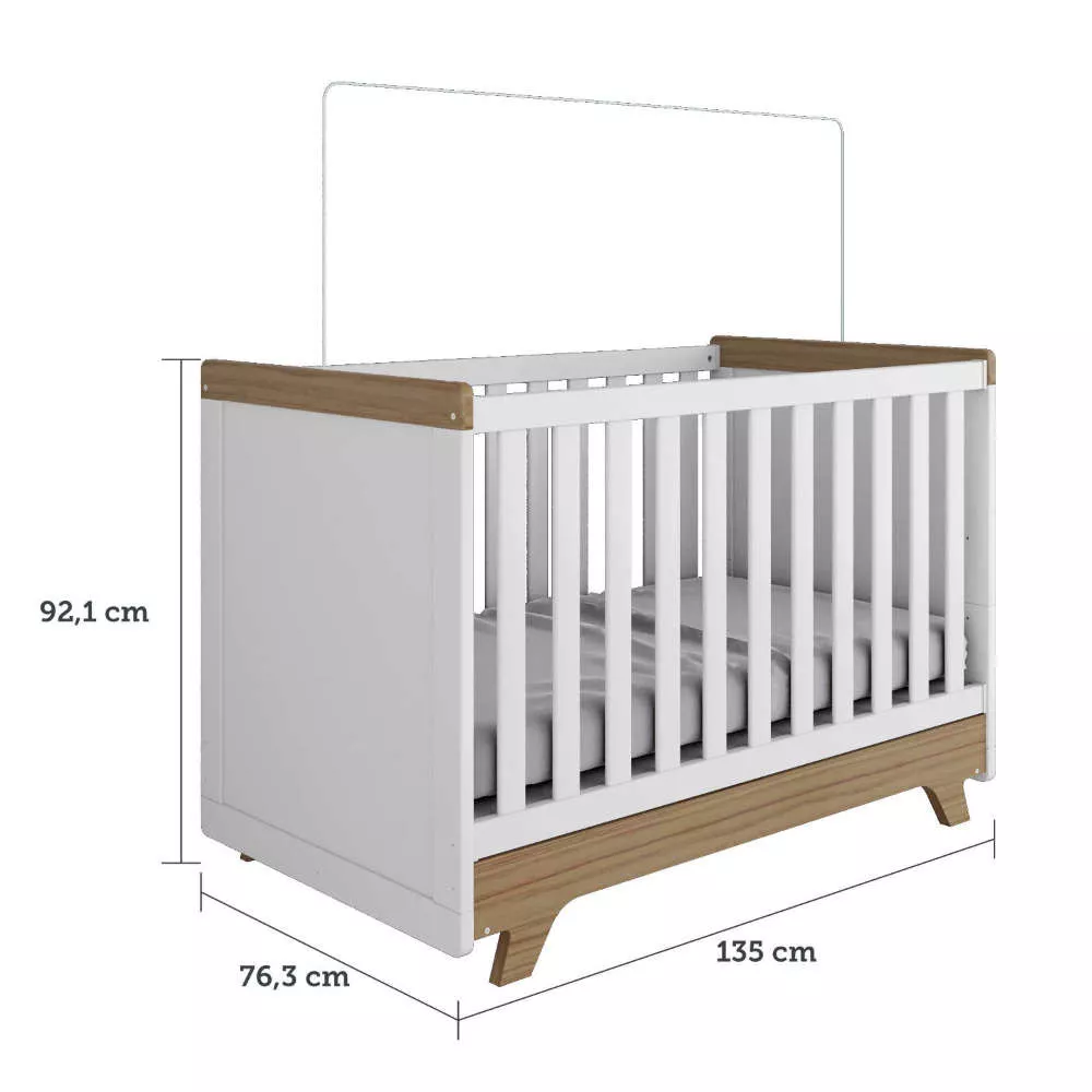 Image 4 of 7 of Quarto de Bebê Berço Mini Cama E Guarda-Roupa 4 Portas Retrô Móveis Peroba