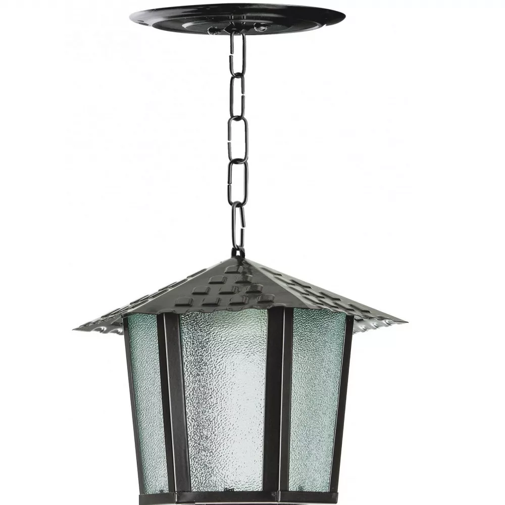 Image 0 of 2 of Pendente Colonial Sextavado Vidro Pontilhado Blumenau Preto