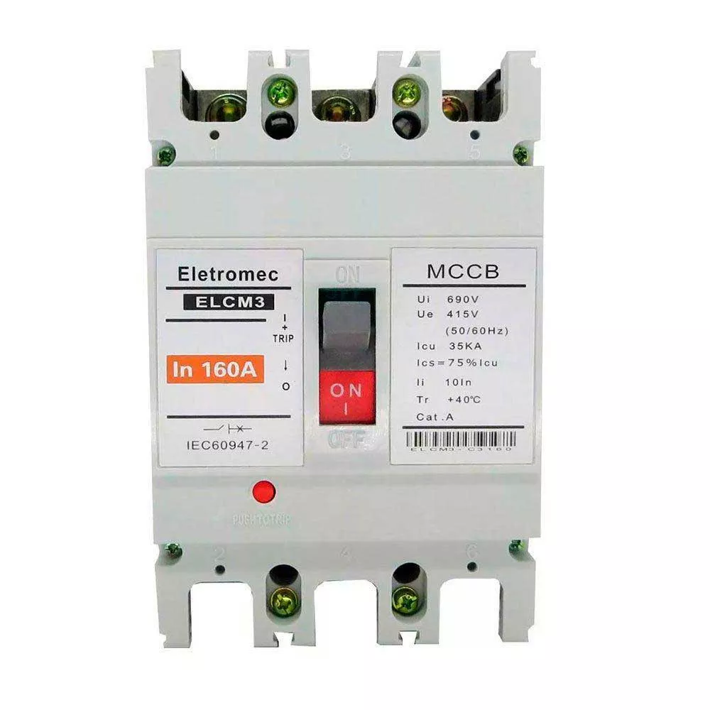 Image 0 of 1 of Disjuntor Trifásico Caxa Moldada Fixo 160A 35KA 380V Eletromec