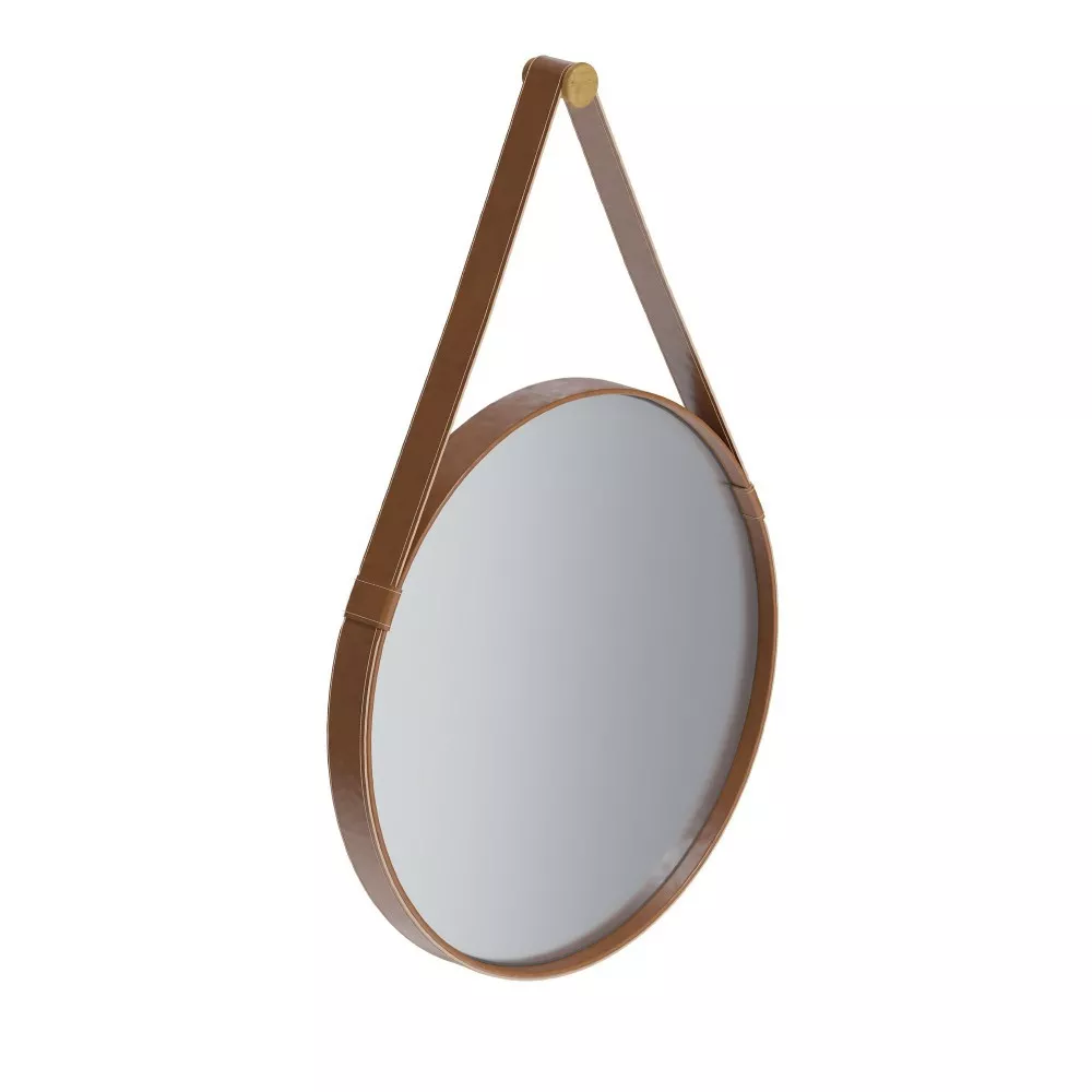 Image 1 of 3 of Espelho Com Alça Redondo Decorativo Aqua Mais Imcal