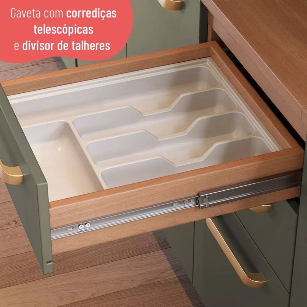 Image 4 of 7 of Cozinha Compacta sem Pia 5 Peças Sálvia Telasul