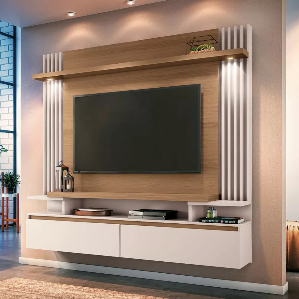Image 0 of 6 of Painel para TV até 55 Polegadas 2 Portas Led Cosmo HB Móveis