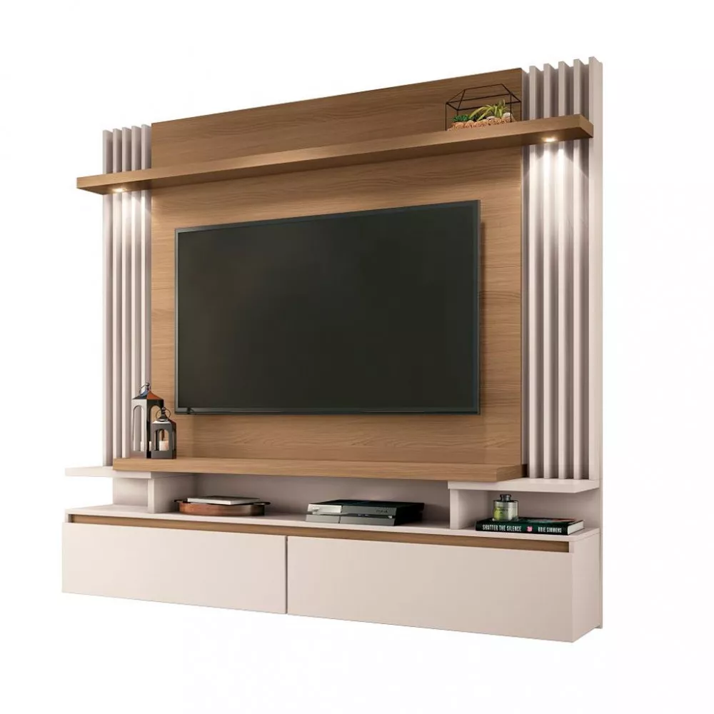 Image 1 of 6 of Painel para TV até 55 Polegadas 2 Portas Led Cosmo HB Móveis