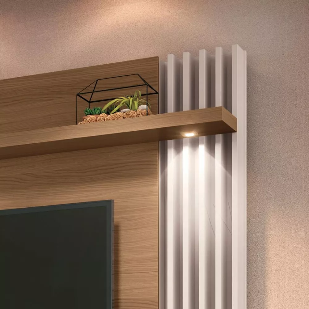 Image 3 of 6 of Painel para TV até 55 Polegadas 2 Portas Led Cosmo HB Móveis