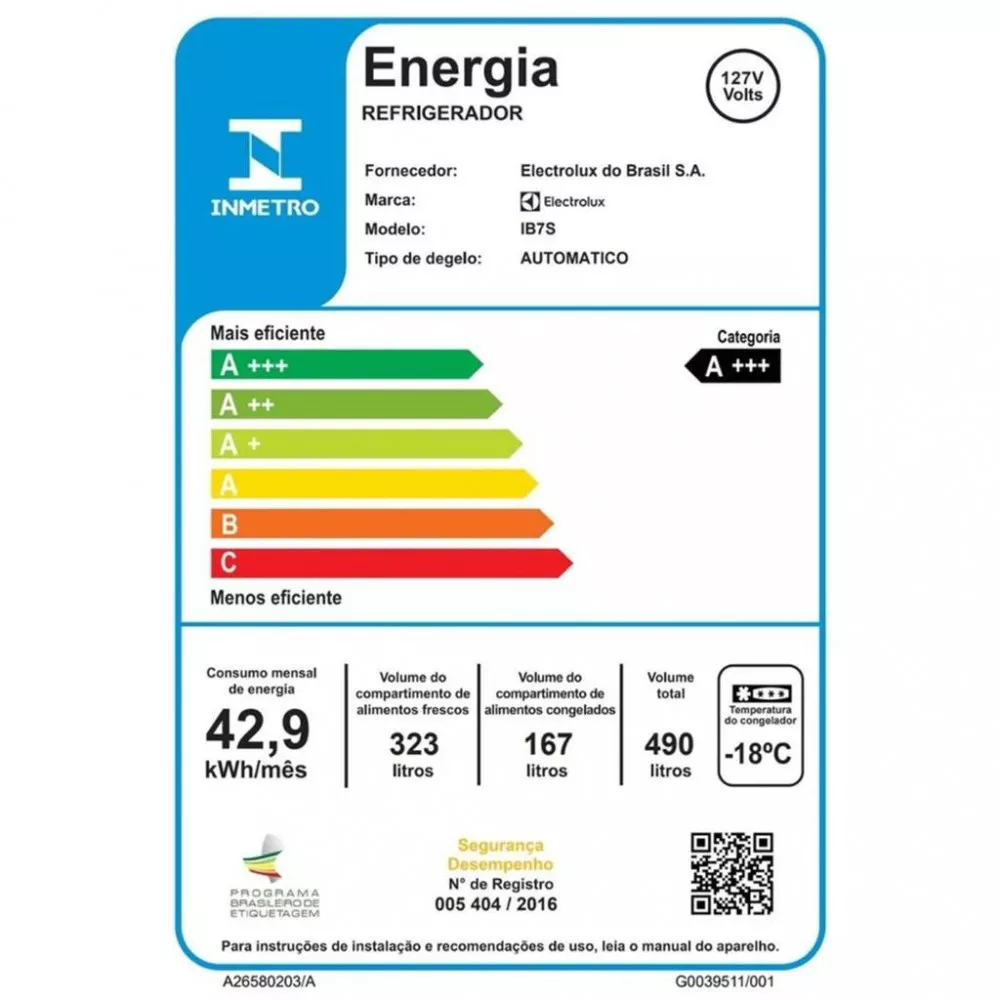 Image 4 of 6 of Geladeira Electrolux Frost Free Inverse IB7S 490L