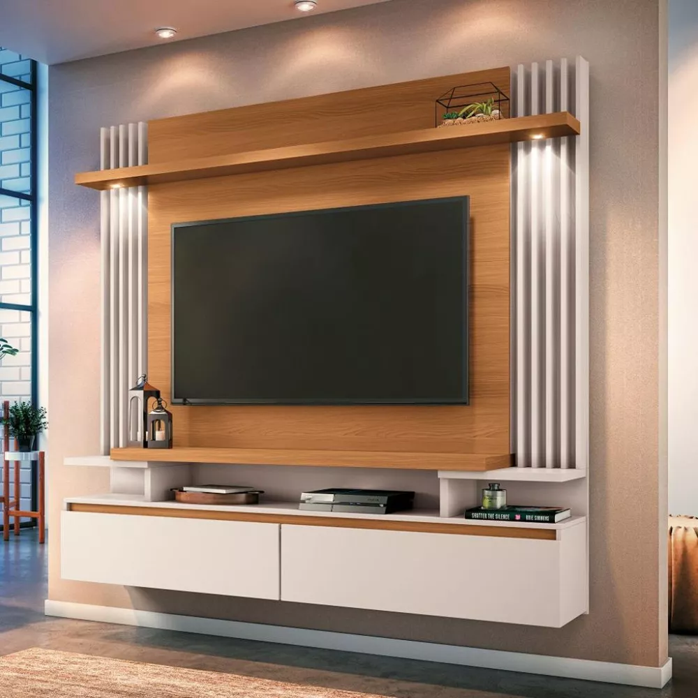 Image 0 of 5 of Painel para TV até 55 Polegadas 2 Portas Led Cosmo HB Móveis