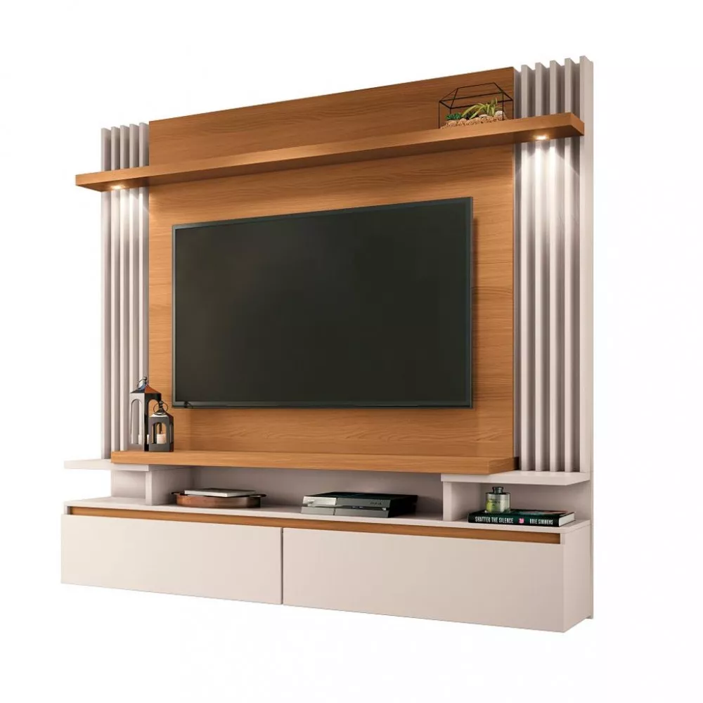 Image 1 of 5 of Painel para TV até 55 Polegadas 2 Portas Led Cosmo HB Móveis