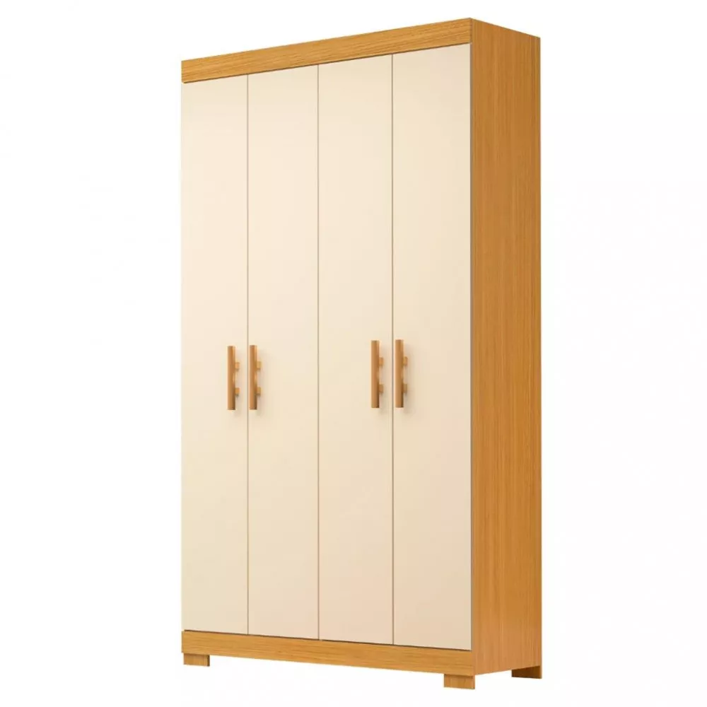 Image 1 of 4 of Guarda Roupa Solteiro com Pés 4 Portas 100 MDF Lana ACP Móveis
