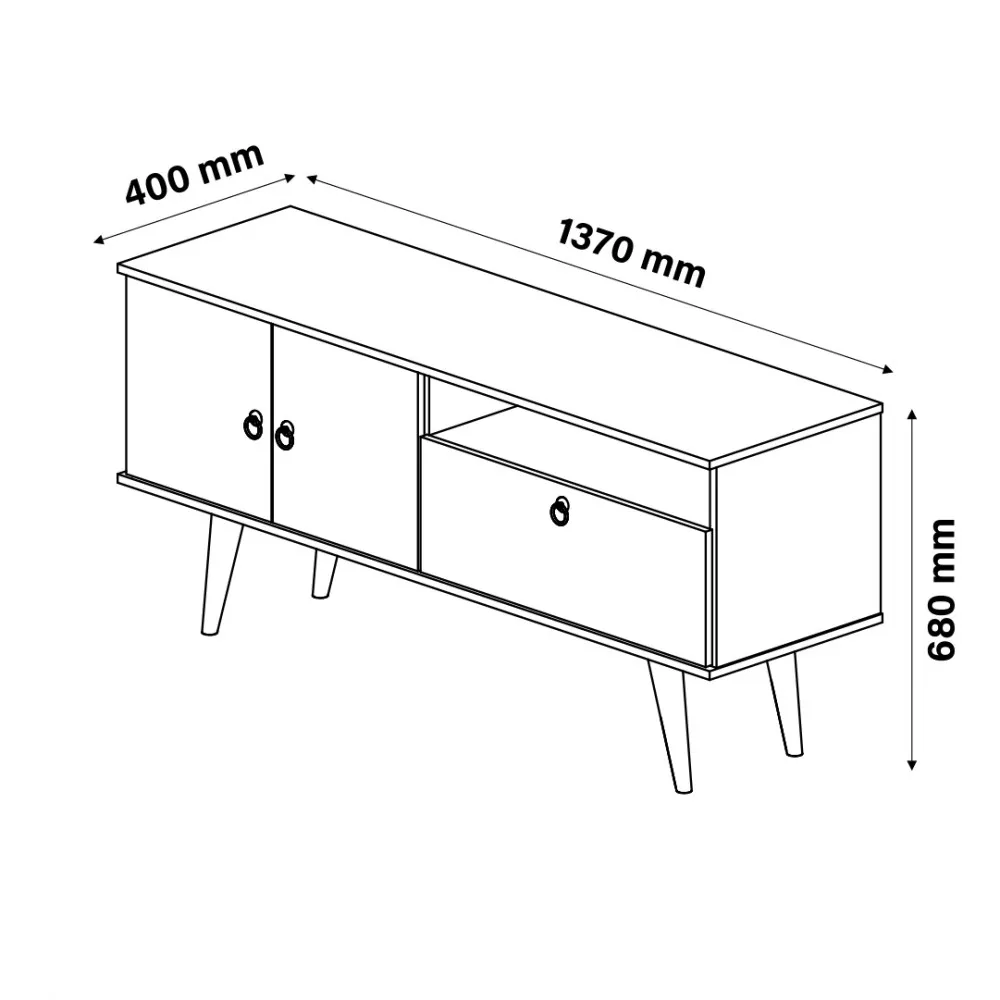 Image 3 of 4 of Rack para TV até 42 Polegadas137cm 3 Portas Topázio Patrimar