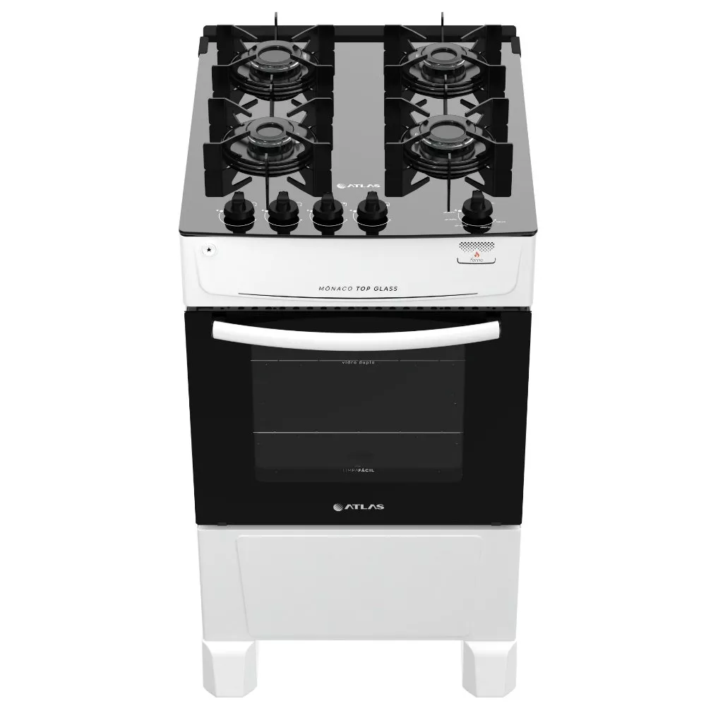 Image 1 of 4 of Fogão 4 Bocas Atlas Mônaco Top Glass Acendimento Automático