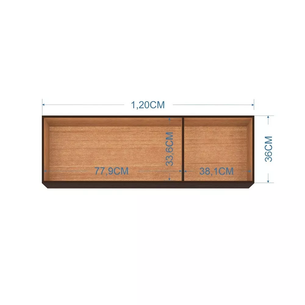 Image 2 of 3 of Armário Aéreo 3 Portas 120cm A843 Cristal Poquema