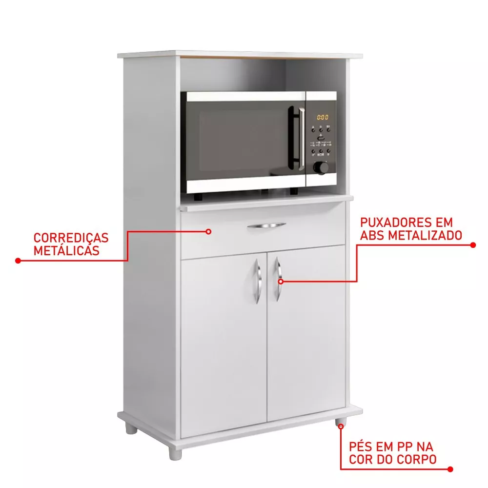 Image 3 of 5 of Balcão Multiuso 2 Portas 1 Gaveta com Tampo NT3070 Notável Móveis