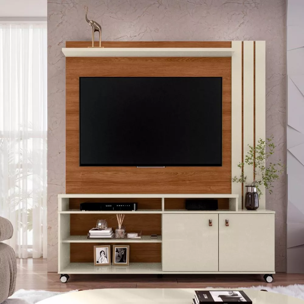 Image 0 of 5 of Estante Home para TV até 70 Polegadas 2 Portas com Rodízios Nevada Mobler
