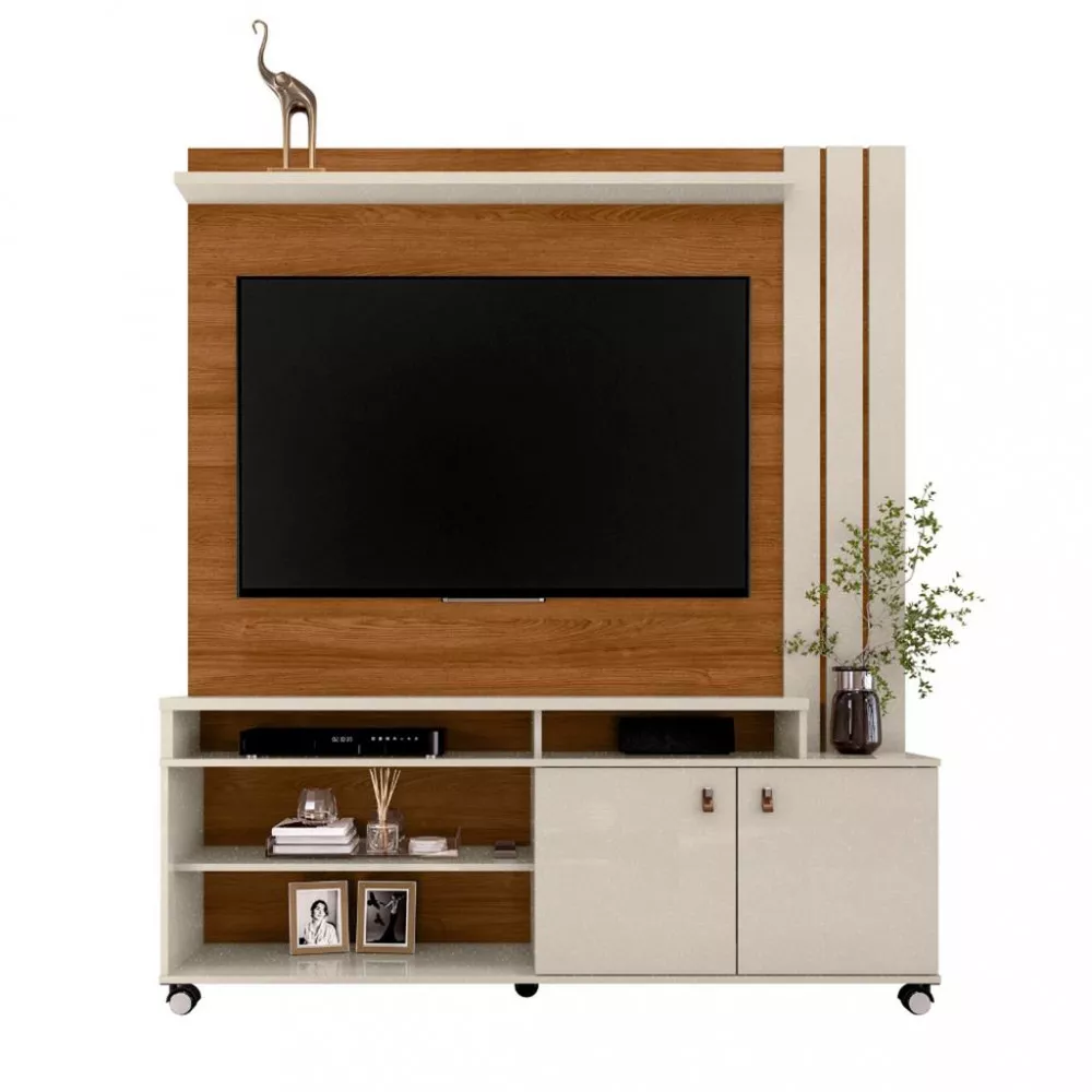 Image 1 of 5 of Estante Home para TV até 70 Polegadas 2 Portas com Rodízios Nevada Mobler