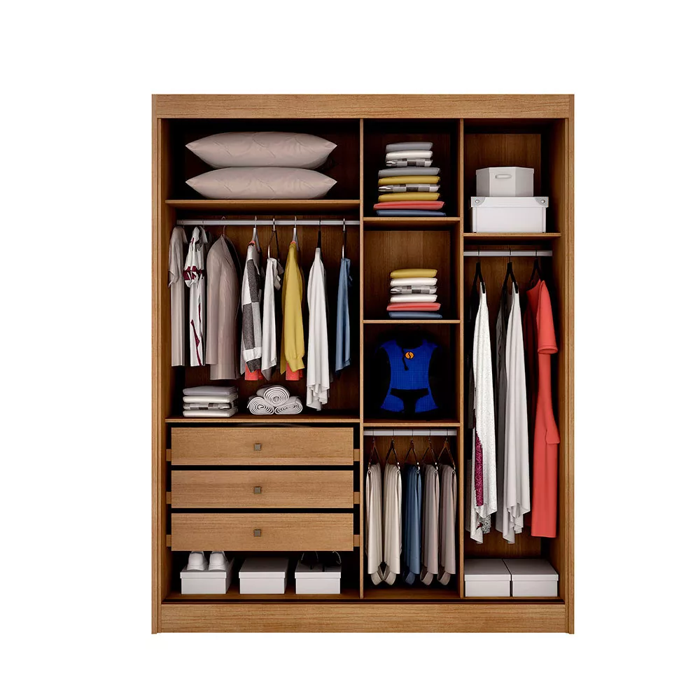 Image 1 of 5 of Guarda Roupa Carrara 2 Portas 3 Gavetas Clic Moveis