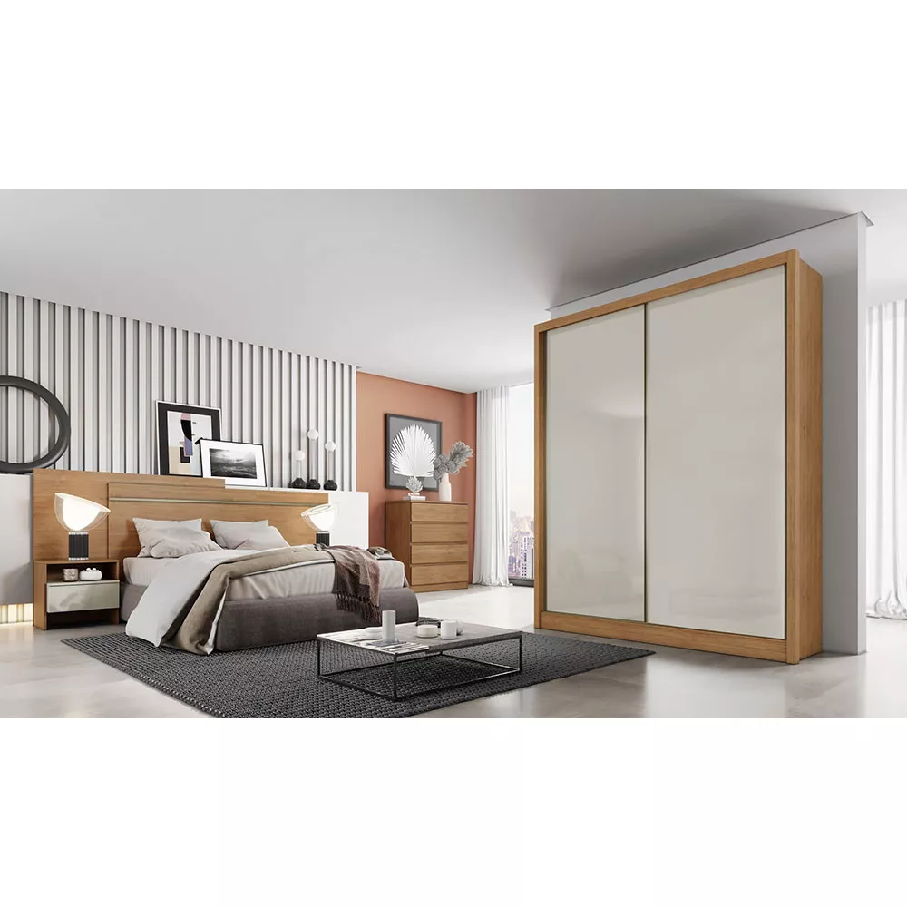 Image 4 of 5 of Guarda Roupa Carrara 2 Portas 3 Gavetas Clic Moveis