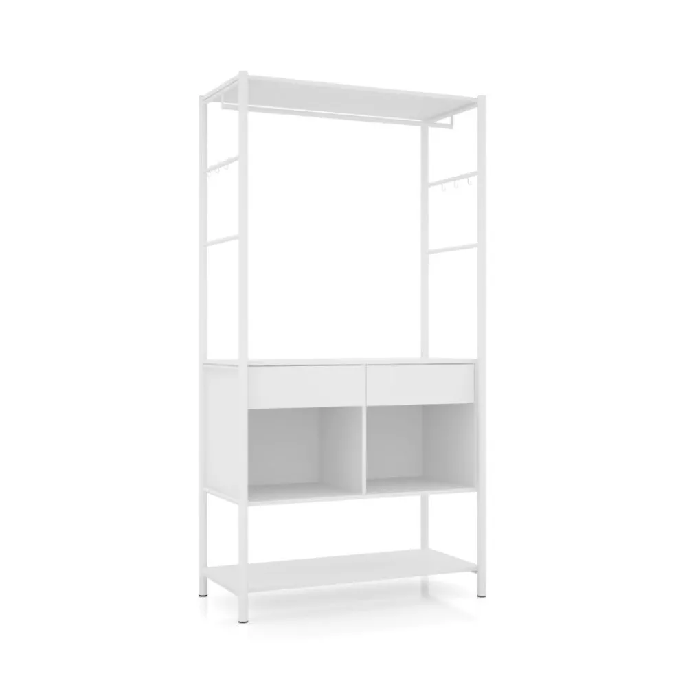 Image 1 of 3 of Guarda Roupa Closet Solteiro com Pés 2 Gavetas Paris Artefamol