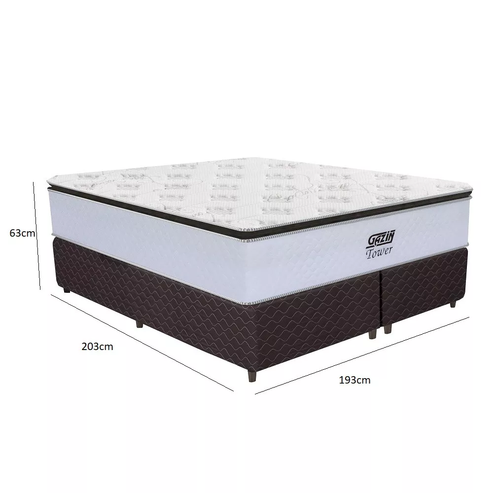Image 1 of 3 of Cama Box King 193cm com Molas Tower Gazin