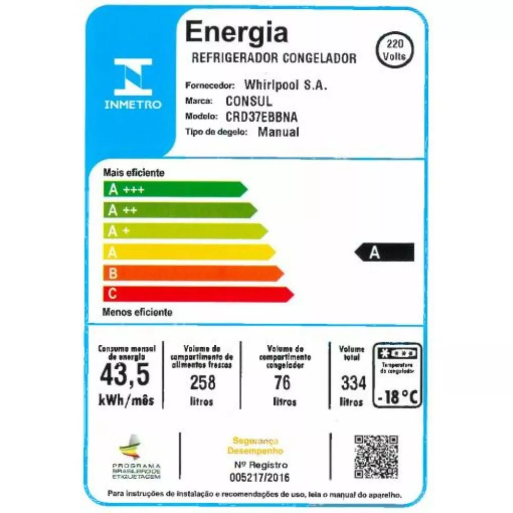 Image 4 of 5 of Refrigerador Consul Duplex 334 Litros Cycle Defrost CRD37