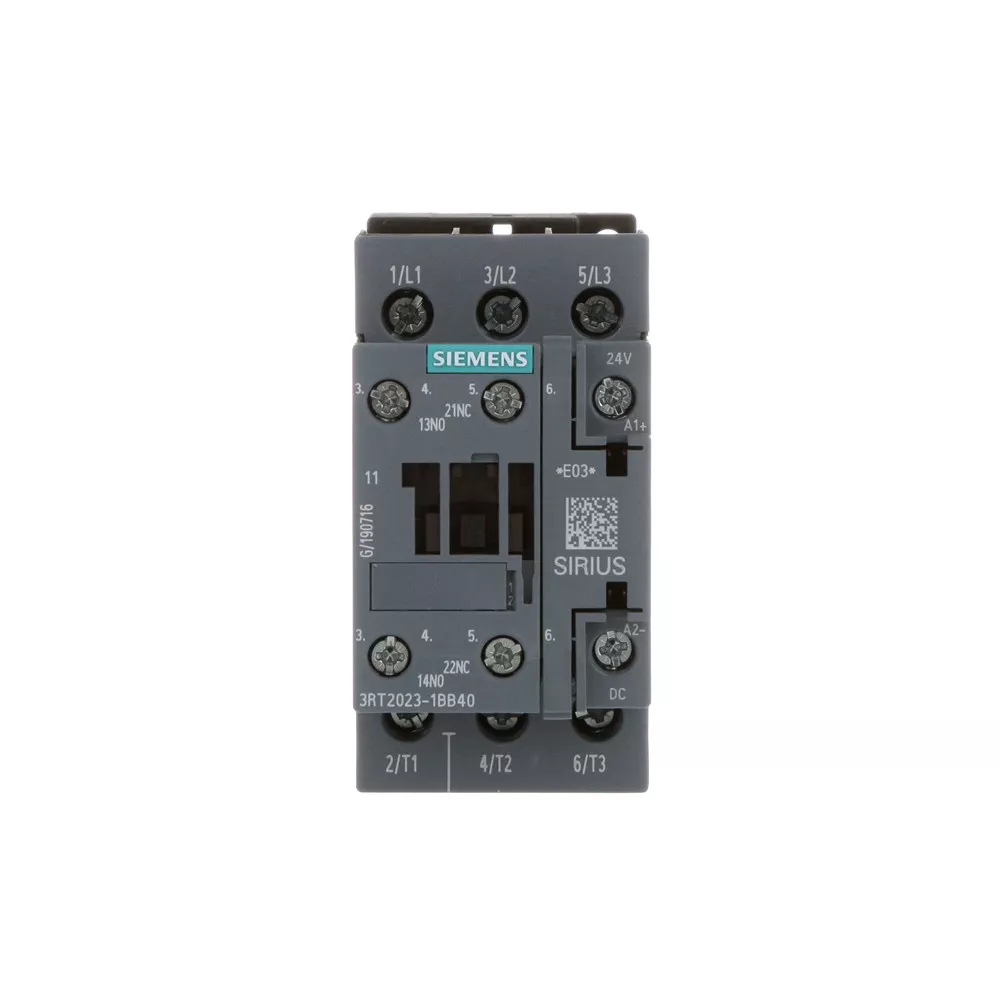 Image 1 of 6 of Contator Tripolar Sirius Innov 9A 24VCC 1NA+1NF 3RT20231BB40 - Siemens