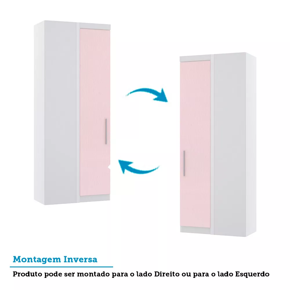 Image 2 of 5 of Guarda Roupa de Canto Reto Modulado 90cm 1 Porta Alpes Luciane Móveis