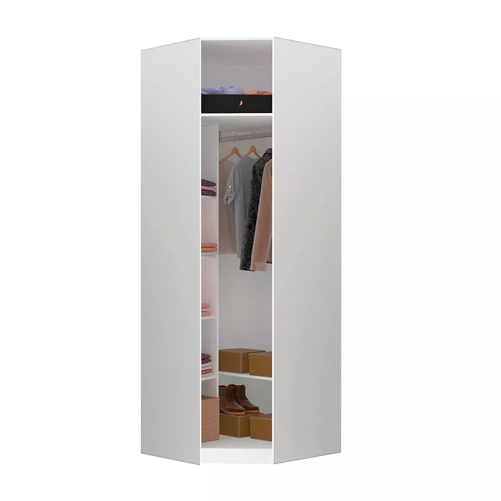 Image 0 of 3 of Guarda Roupa Closet Aberto Canto Diagonal 5 Prateleiras 1 Cabideiro 83,8cm Prime Luciane Móveis