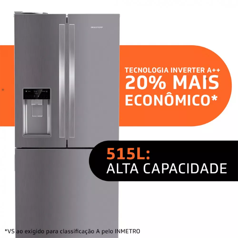 Image 4 of 11 of Geladeira Brastemp Frost Free French Door Inverse BRH85AKBNA