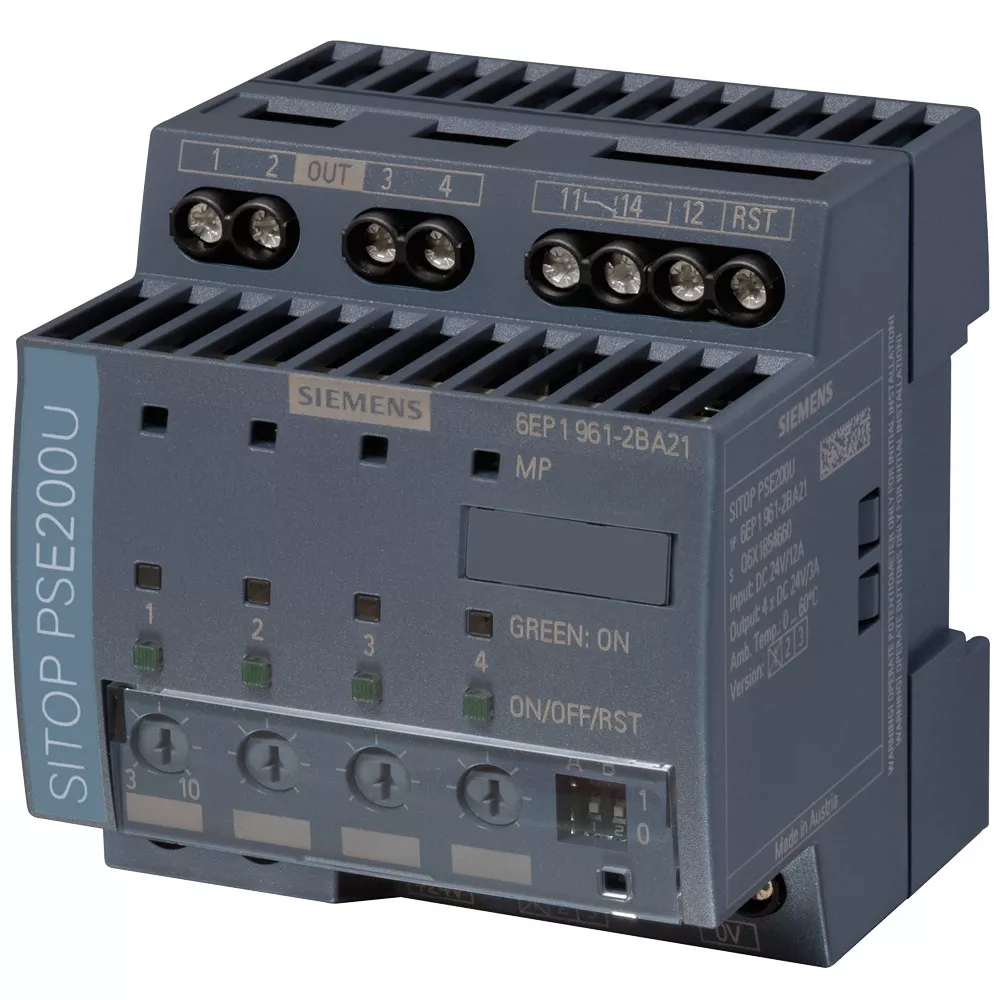 Image 0 of 1 of Módulo Seletor SITOP PSE200U 4 Entradas 24VCC 10A 6EP19612BA21 - Siemens
