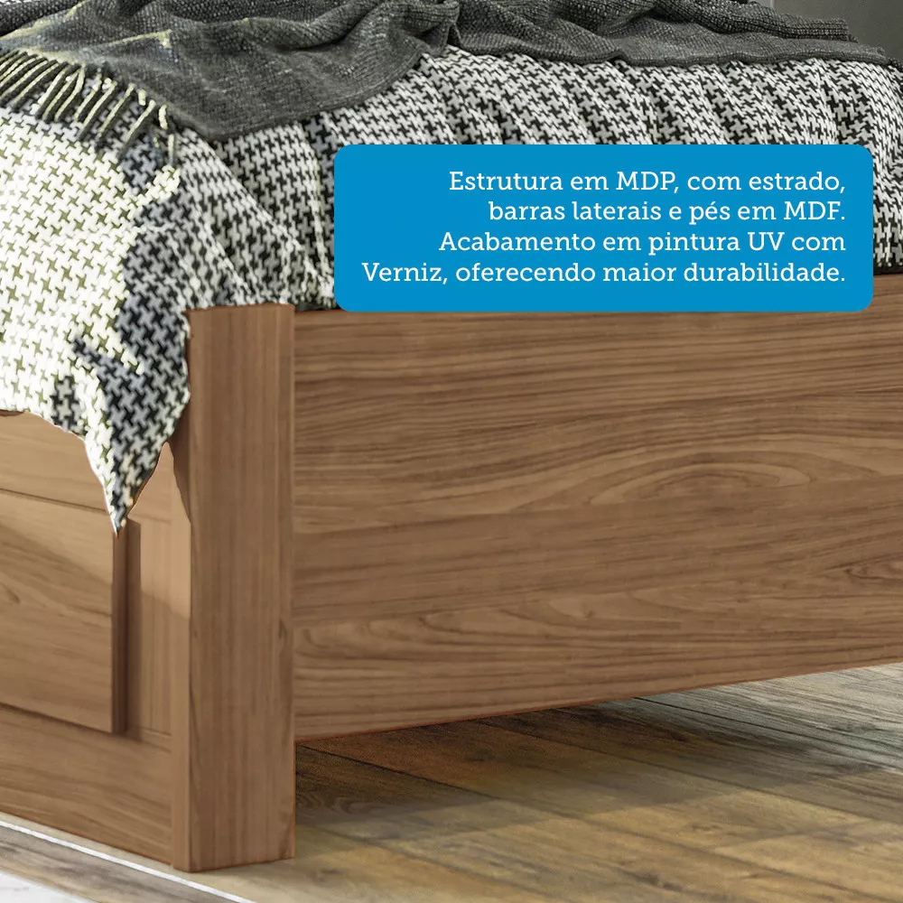 Image 4 of 9 of Cama de Solteiro com 2 Gavetas e Baú Invicta Santos Andirá