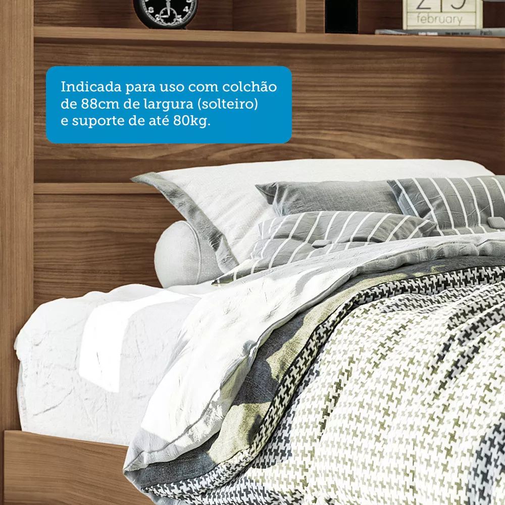 Image 6 of 9 of Cama de Solteiro com 2 Gavetas e Baú Invicta Santos Andirá