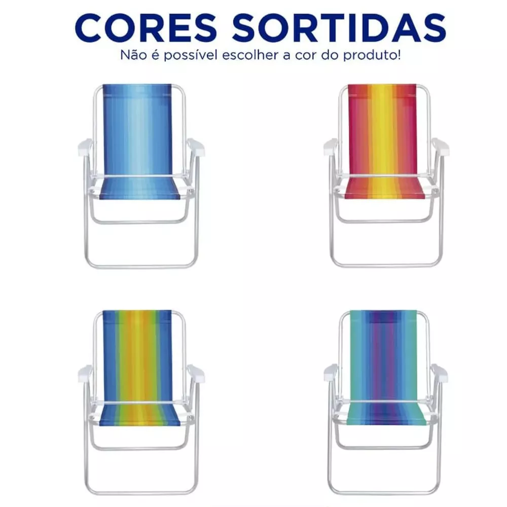 Image 2 of 3 of Cadeira de Praia Alta Mor em Alumínio até 110kg Cores Sortidas