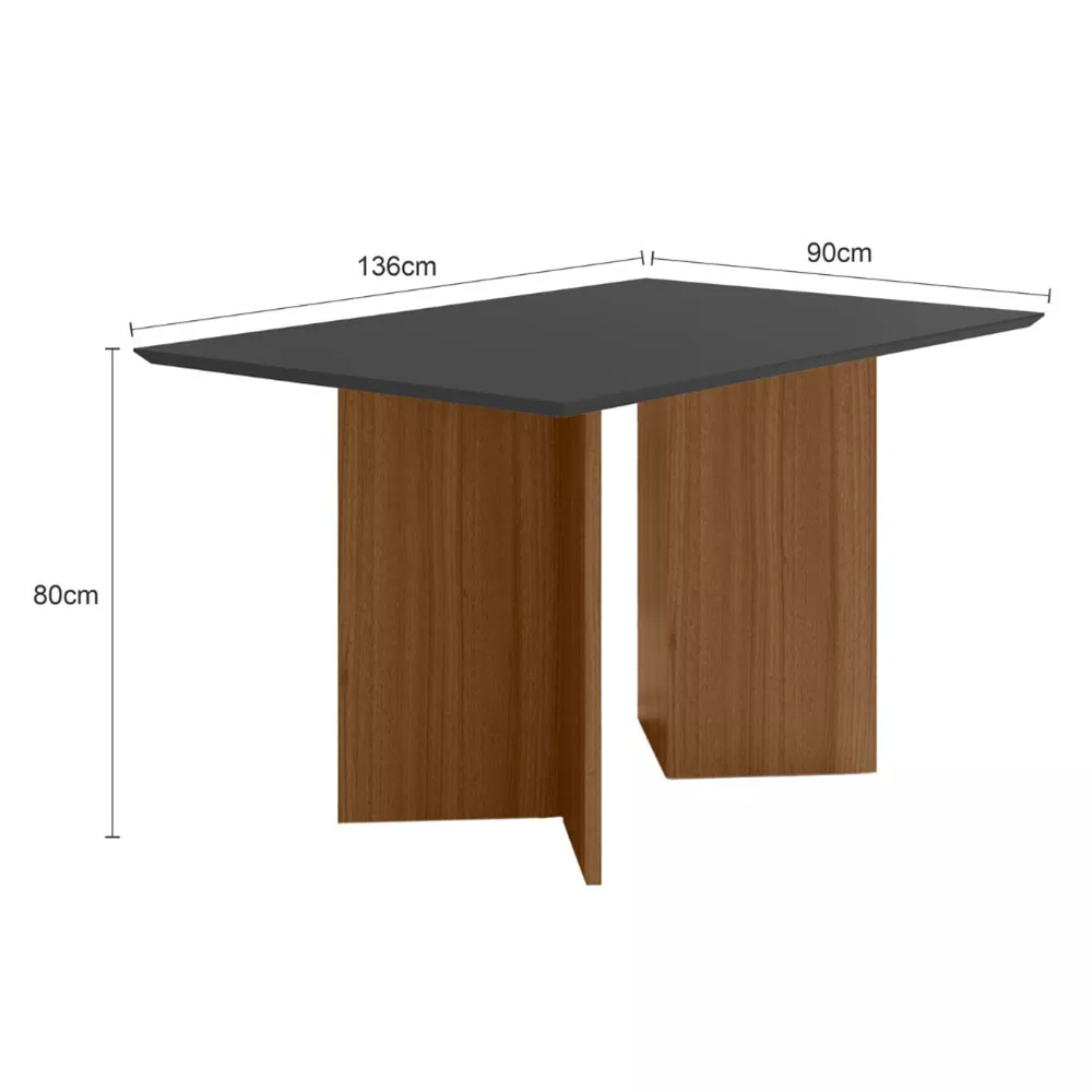 Image 3 of 10 of Conjunto Sala de Jantar Retangular Mesa Helo 120cm e 04 Cadeiras Jade Poliman Móveis