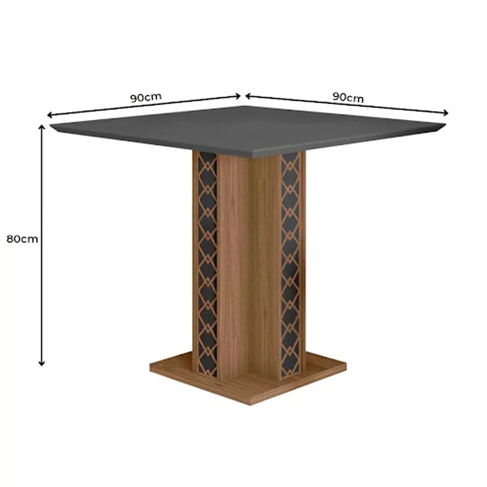 Image 3 of 7 of Conjunto Sala de Jantar Mesa com Tampo Chanfrado Isis 4 Cadeiras Estofadas Jade Poliman