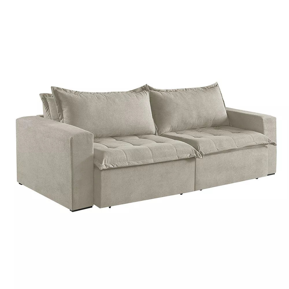 Image 2 of 5 of Sofá Cama 2 Lugares Retrátil e Reclinável Linho M-184 Martins