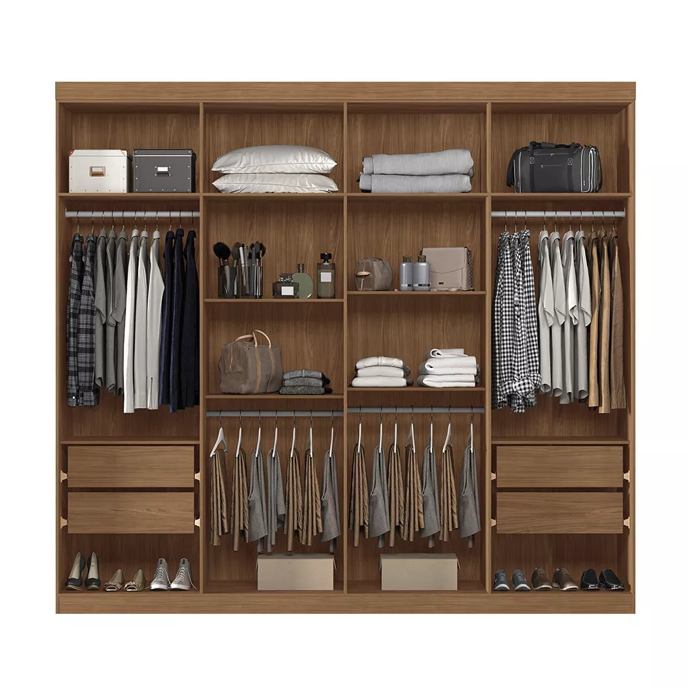 Image 2 of 10 of Guarda Roupa Casal 238cm 8 Portas 4 Gavetas com Espelhos Master New Santos Andirá