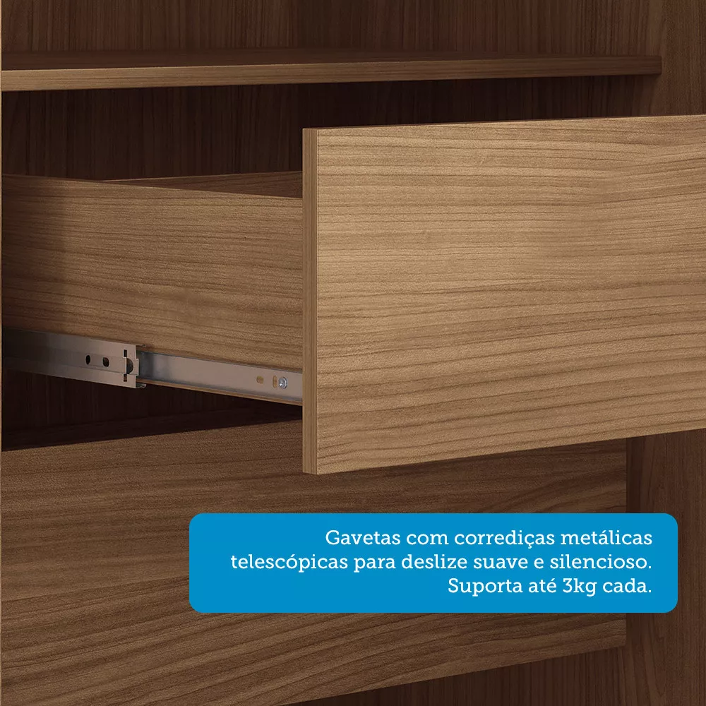 Image 6 of 10 of Guarda Roupa Casal 238cm 8 Portas 4 Gavetas com Espelhos Master New Santos Andirá