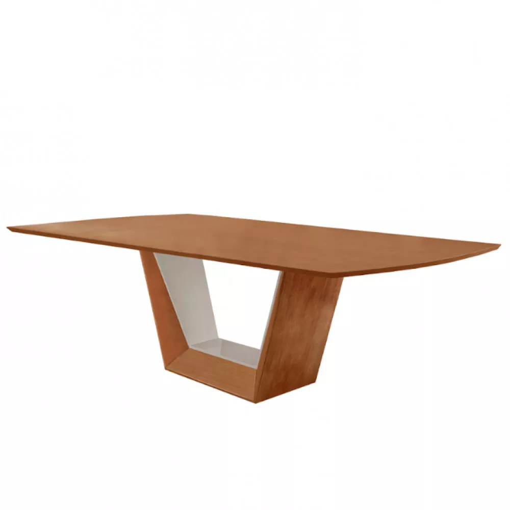Image 0 of 7 of Mesa para Sala de Jantar Rubi 220cm Madeira Tampo Barril Laminado Moderna Mobilia