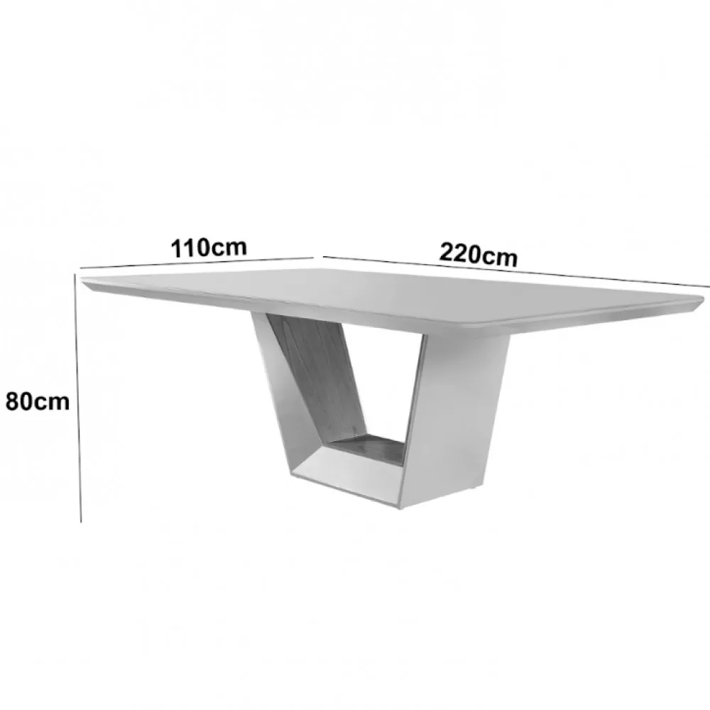 Image 2 of 7 of Mesa para Sala de Jantar Rubi 220cm Madeira Tampo Barril Laminado Moderna Mobilia